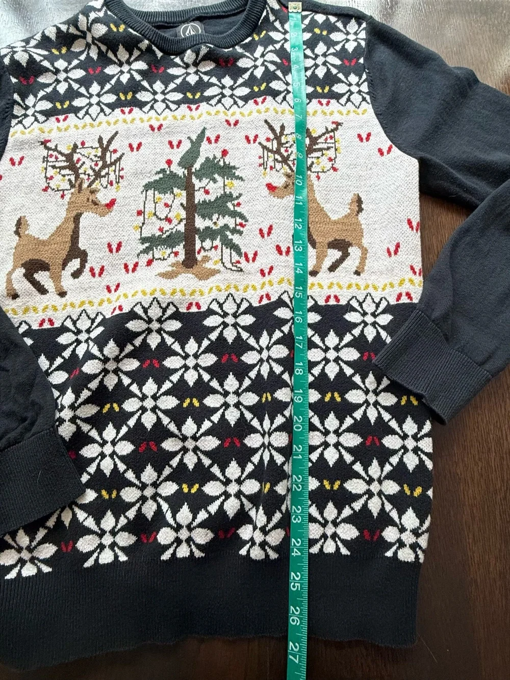 Volcom Black Holiday Reindeer Crewneck Sweater large